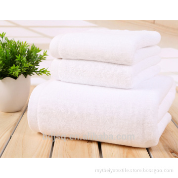 WHOLESALE 5 STAR White Color 100% Cotton bath towel hand towel wash cloth Hotel towel set